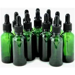 50mL Green glass eye dropper bottle with graduated dropper and tamper evident closure